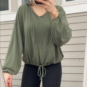 Aerie Green Long Sleeve with Hood